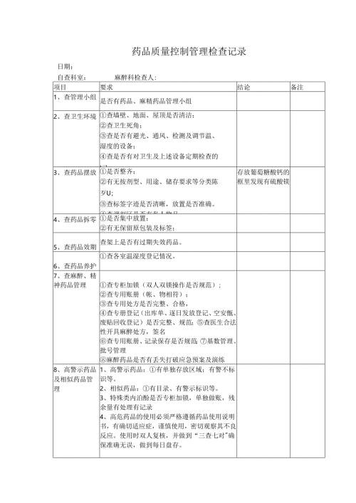 药品质量控制管理检查记录3.docx