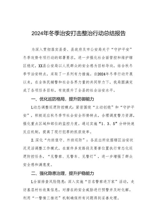 公安机关2024年冬季治安打击整治行动的总结报告8篇.docx