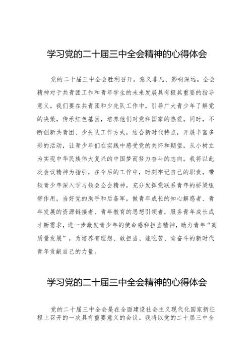 党的二十届三中全会精神的学习感悟最新模板(38篇).docx