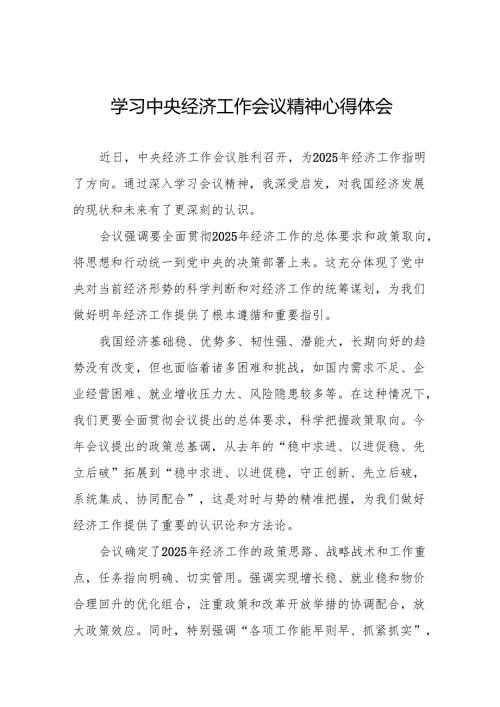 五篇学习贯彻2024年中央经济工作会议心得体会发言稿.docx