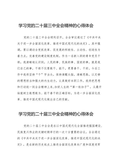 关于二十届三中全会精神的学习心得体会汇编38篇.docx