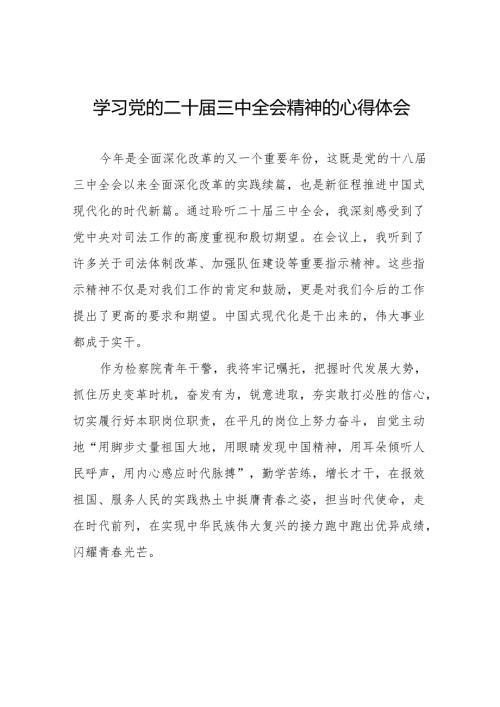 二十届三中全会精神学习体会简短发言稿合集36篇.docx