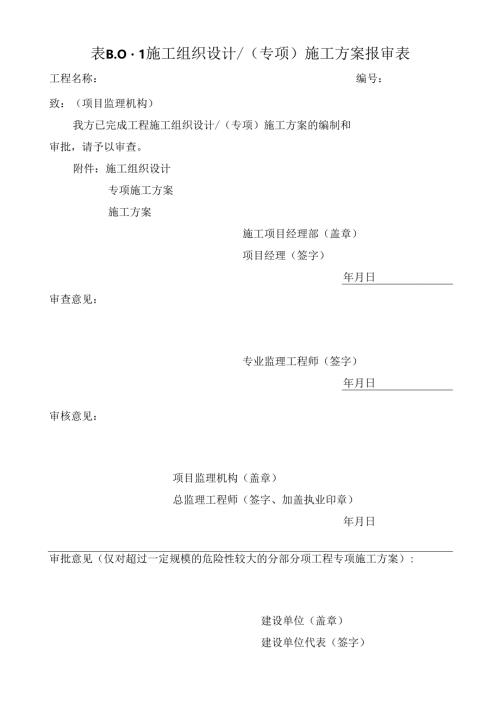 表B.0.1-施工组织设计(专项)施工方案报审表.docx
