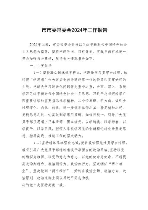 市市委常委会2024年工作报告.docx