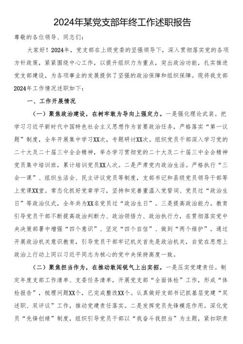 2024年某党支部年终工作述职报告.docx
