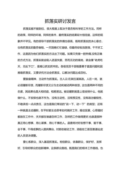 抓落实研讨发言.docx