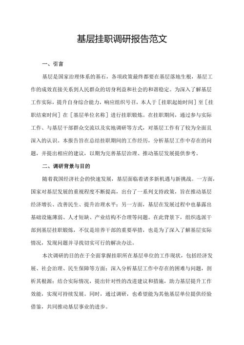 基层挂职调研报告范文.docx