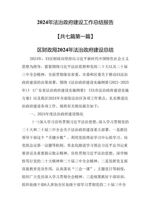 （7篇）2024年法治政府建设工作总结报告.docx
