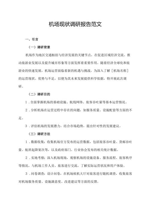 机场现状调研报告范文.docx