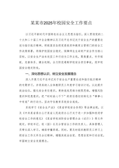 某某市2025年校园安全工作要点.docx