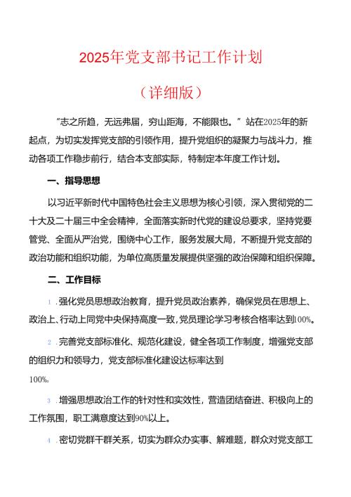 2025年党支部书记工作计划 .docx