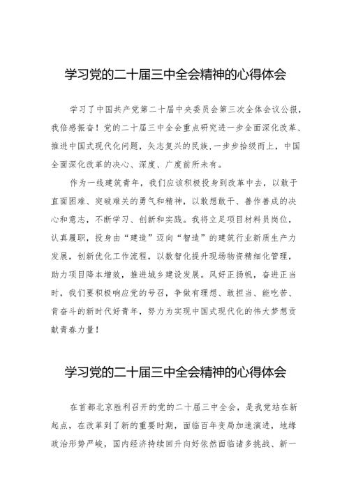学习2024年党的二十届三中全会精神的心得体会模板56篇.docx