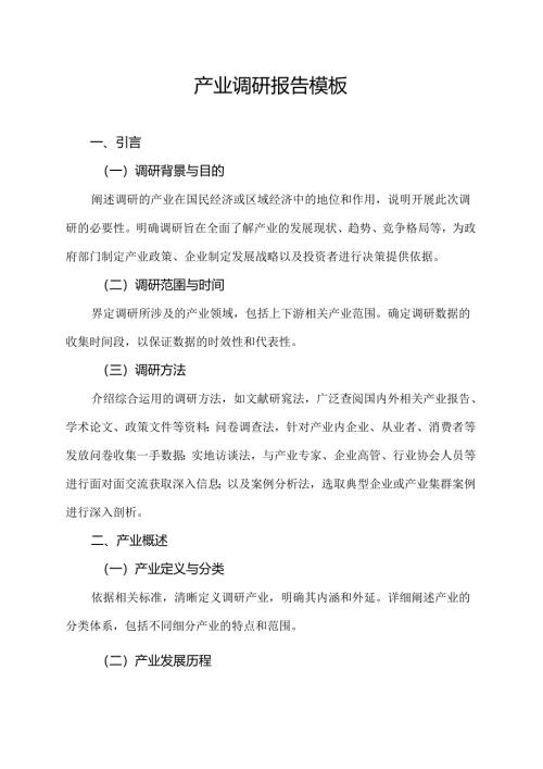 产业调研报告模板.docx