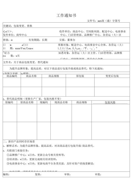 关于门店商品更换设计风格的通知.docx