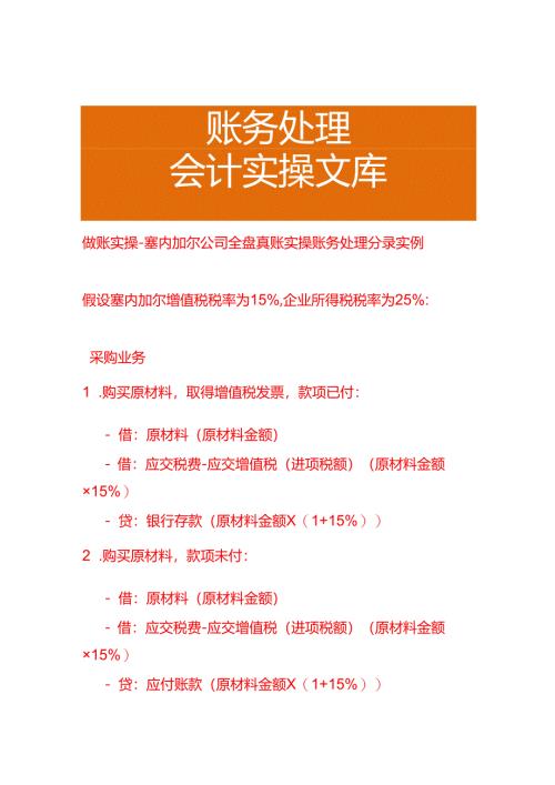 做账实操-塞内加尔公司全盘账务处理分录实例.docx