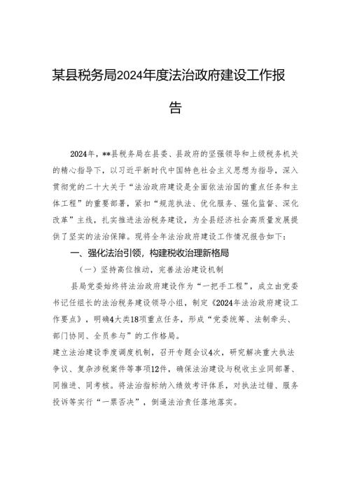 县税务局2024年度法治政府建设工作报告.docx