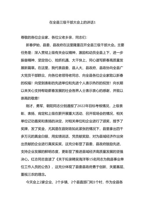 在三级干部大会上的讲话2篇.docx