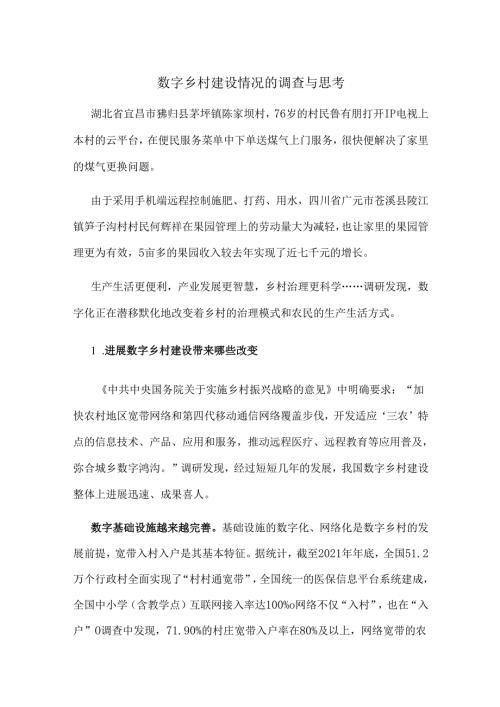 数字乡村建设情况的调查与思考.docx