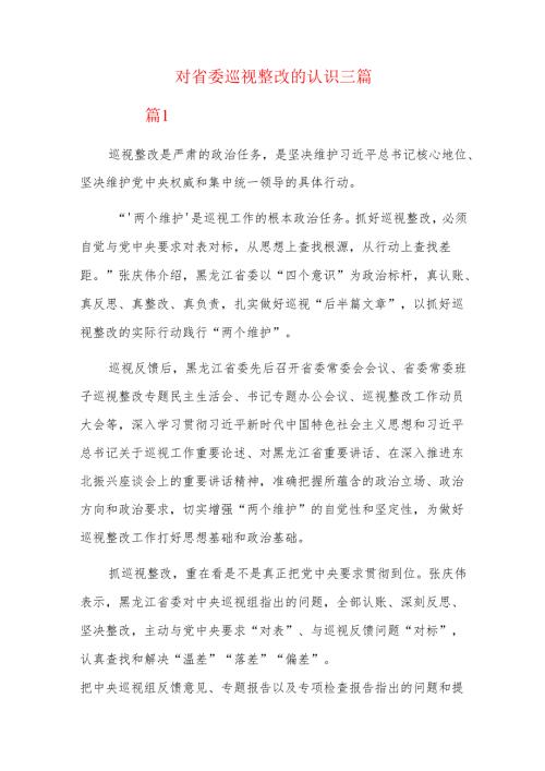 对省委巡视整改的认识三篇.docx