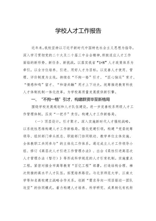 学校人才工作报告.docx