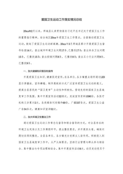爱国卫生运动工作落实情况总结.docx