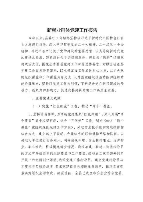 新就业群体党建工作报告.docx