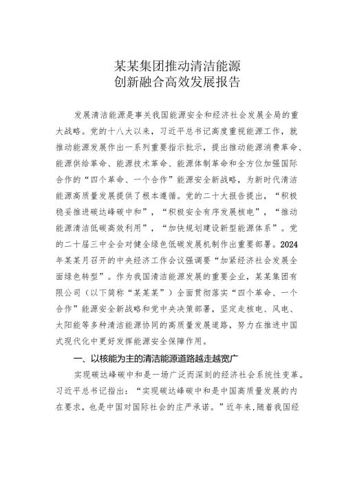 某某集团推动清洁能源创新融合高效发展报告.docx