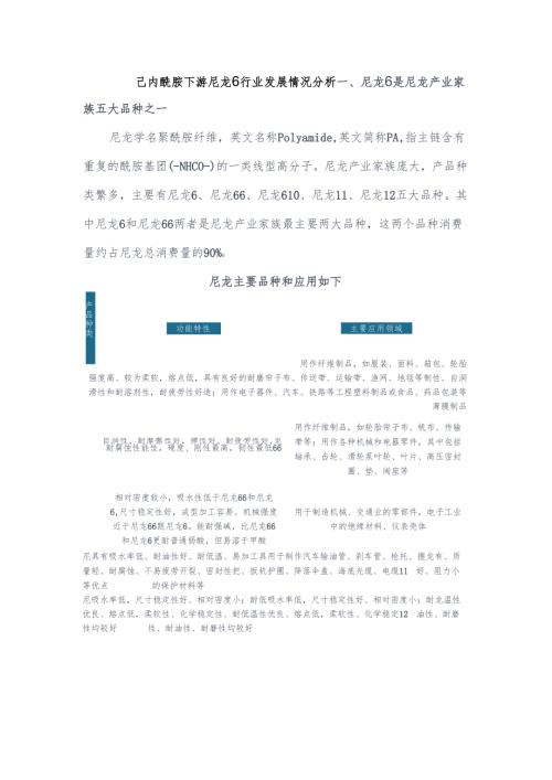 己内酰胺下游尼龙6行业发展情况分析.docx