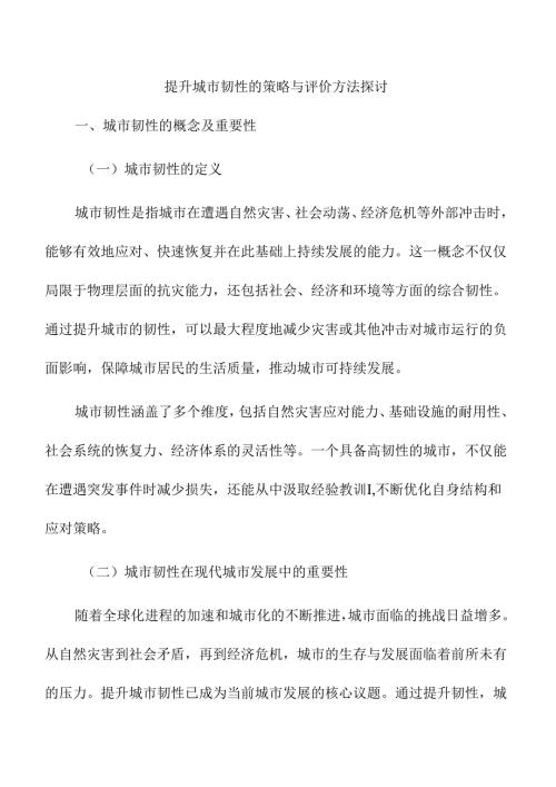 提升城市韧性的策略与评价方法探讨.docx