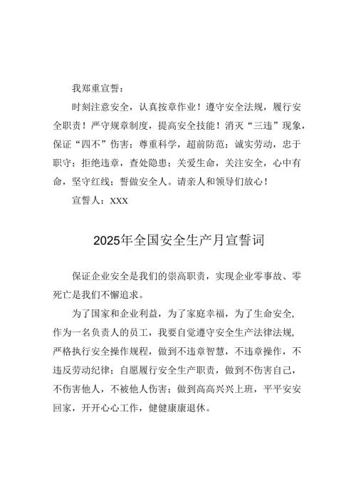2025年《安全生产月》个人宣誓词 （4份）_66.docx