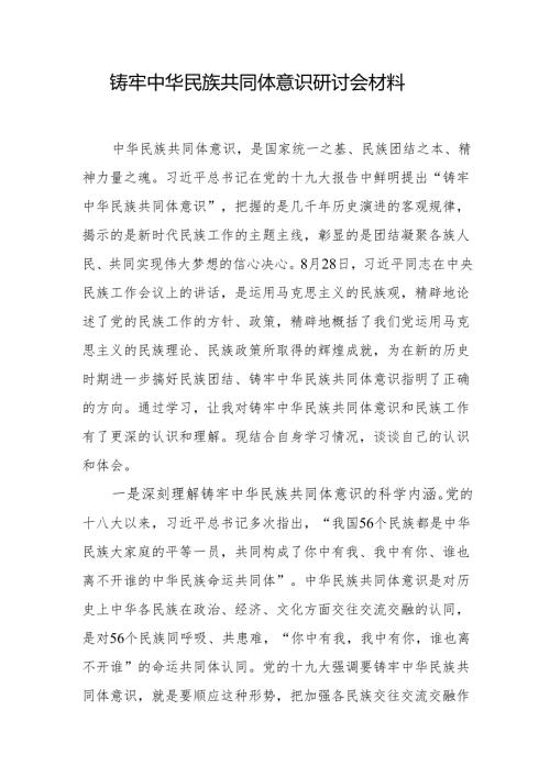 筑牢中华民族共同体意识研讨会材料.docx
