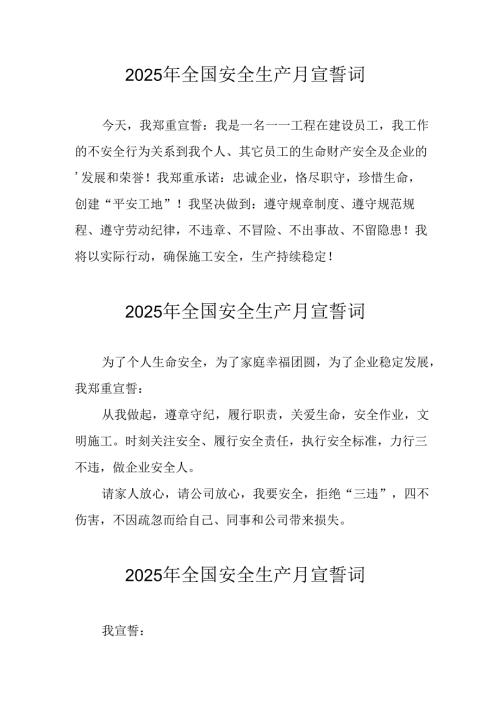 2025年《安全生产月》个人宣誓词 （4份）_92.docx