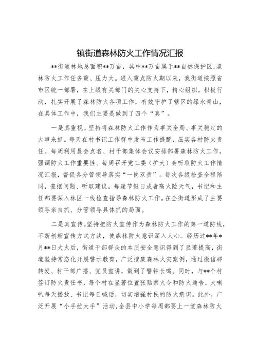 镇街道森林防火工作情况汇报.docx