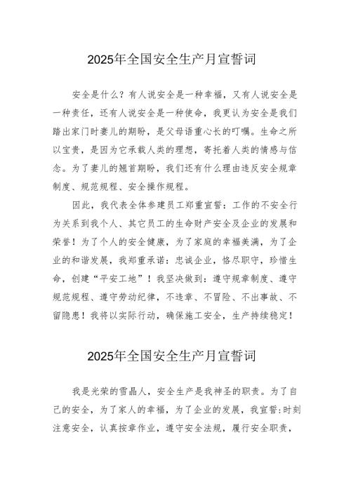 2025年全国安全生产月动员会宣誓词.docx