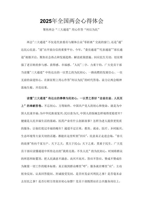 2025年两会心得体会精选资料.docx