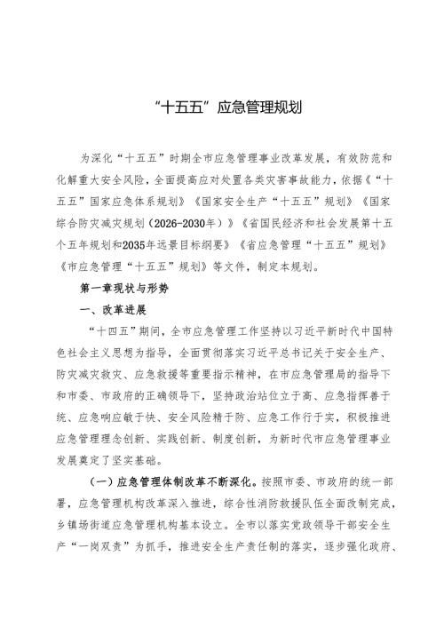 “十五五”应急管理规划.docx