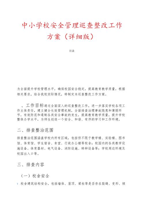 中小学校安全管理巡查整改工作方案（详细版）.docx