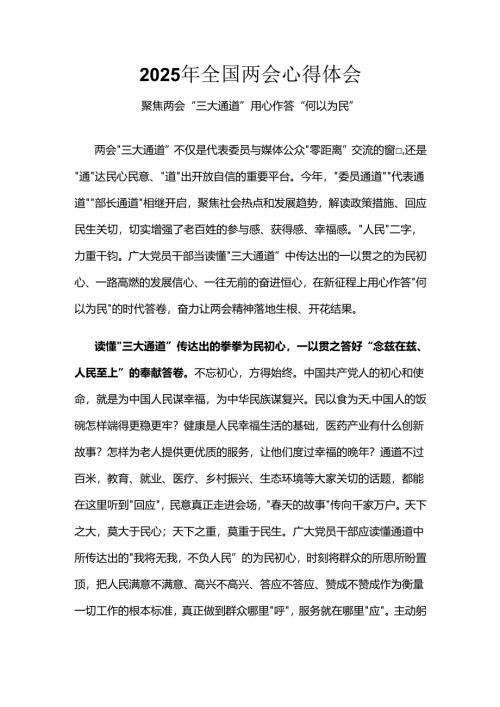 2025年全国两会精神发言稿精选资料合集.docx