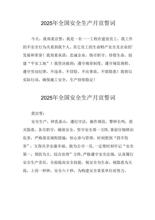 2025年《安全生产月》个人宣誓词 （9份）_59.docx