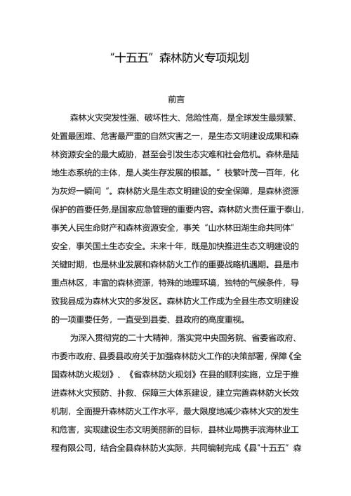 “十五五”森林防火专项规划.docx
