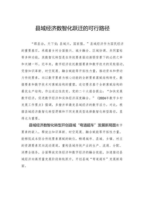 县域经济数智化跃迁的可行路径.docx
