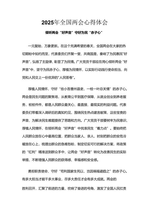 支部2025年全国两会发言稿资料合集.docx