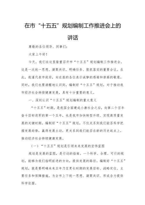 在市“十五五”规划编制工作推进会上的讲话3.docx