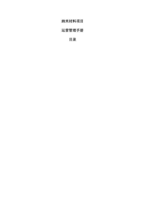 纳米材料项目运营管理手册.docx