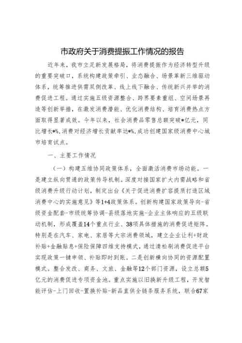 市政府关于消费提振工作情况的报告.docx
