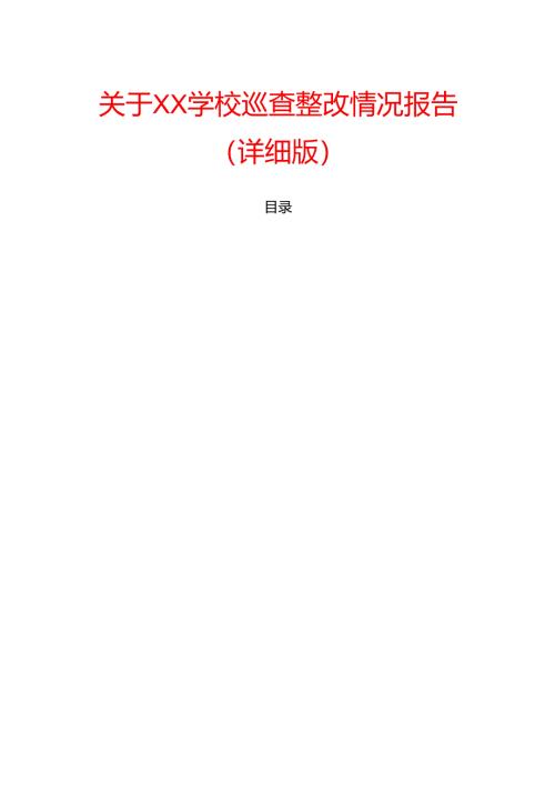 关于XX学校巡查整改情况报告（详细版）.docx