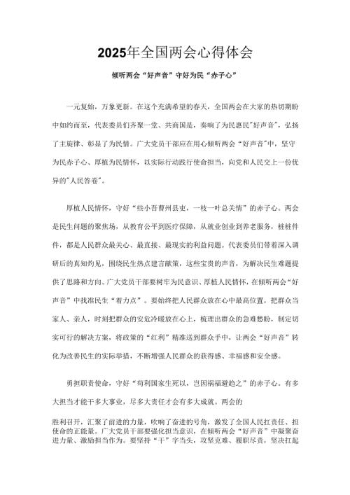 2025年全国两会发言稿.docx