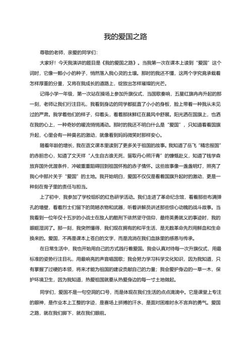 《我的爱国之路》演讲稿.docx