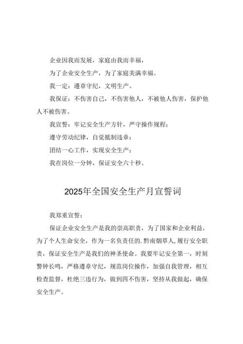 2025年《安全生产月》个人宣誓词 （4份）_96.docx