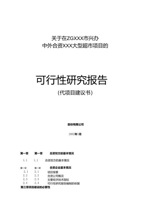 中外合资XXX大型超市项目.docx